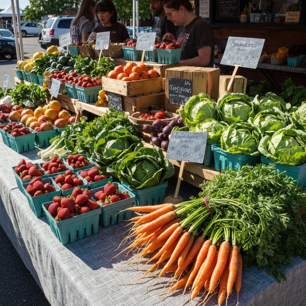 Colorful array of vegetables and fruits